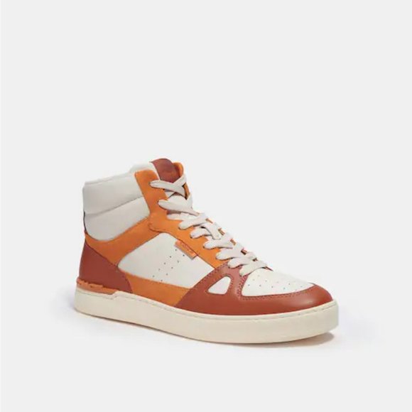 Coach men's Clip Court Multicolor Hi-Top Leather & Suede Sneakers-11D-New in Box - Picture 12 of 14